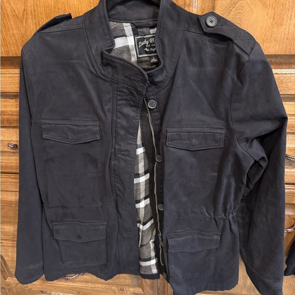 Lucky Brand Black Military Field Jacket